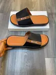 Loro Piana Brown Piana Leather Slides - 4