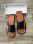 Loro Piana Brown Piana Leather Slides - 5