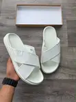 Ecco Cross Strap Slides - Nyeupe - 2