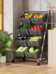 Multi-Layer Fruit and Vegetable Storage Cart (Double 4 Layers) - 2