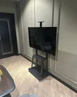 Stand ya TV ya Metal Inayohamishika (Hadi 90") na Rafu Mbili - 1