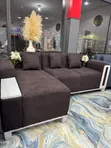 Sofa L-Shape - Rangi ya Chocolate na Nyeupe, Mpya Kabisa - 2