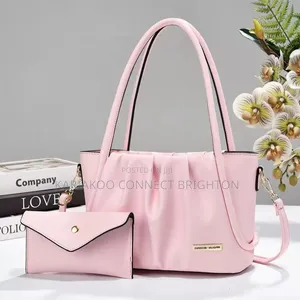 Zara Lavender Pleated Tote Handbag na Clutch