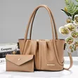 Zara Lavender Pleated Tote Handbag with Clutch - 3