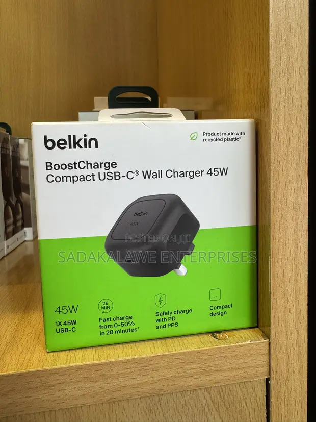 Belkin BoostCharge 45W Chaja ya Ukutani ya USB-C - 1