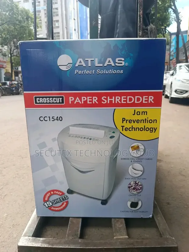 Atlas CC1240 Shredder ya Karatasi 12-Sheet Cross-Cut - 1