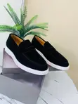 Santoni Suede Penny Loafers - 1