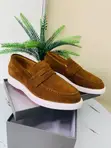 Santoni Suede Penny Loafers - 4