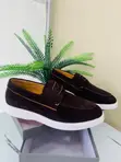 Santoni Suede Lace-Up Loafers - Kahawia - 2