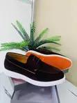 Santoni Suede Lace-Up Loafers - Kahawia - 3