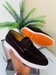 Santoni Suede Lace-Up Loafers - Kahawia - 4