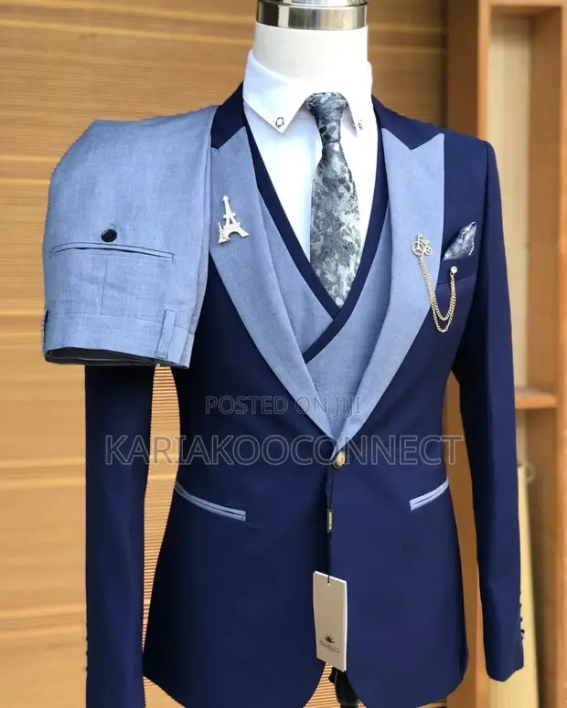 St Vincent Navy Two-Tone 3pc Suit - 1