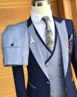 St Vincent Navy Two-Tone 3pc Suit - 3