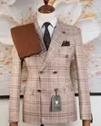 Double-Breasted Check Blazer Suit - From Turkey - 1