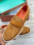 Santoni Loafers Ngozi ya Tan - 1