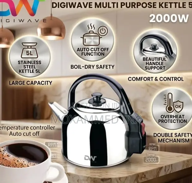 Digiwave Steel Kettle 5L - 1