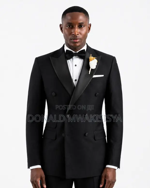Suti ya Tuxedo Nyeusi ya Klasiki ya Marco Lorenzo - 1