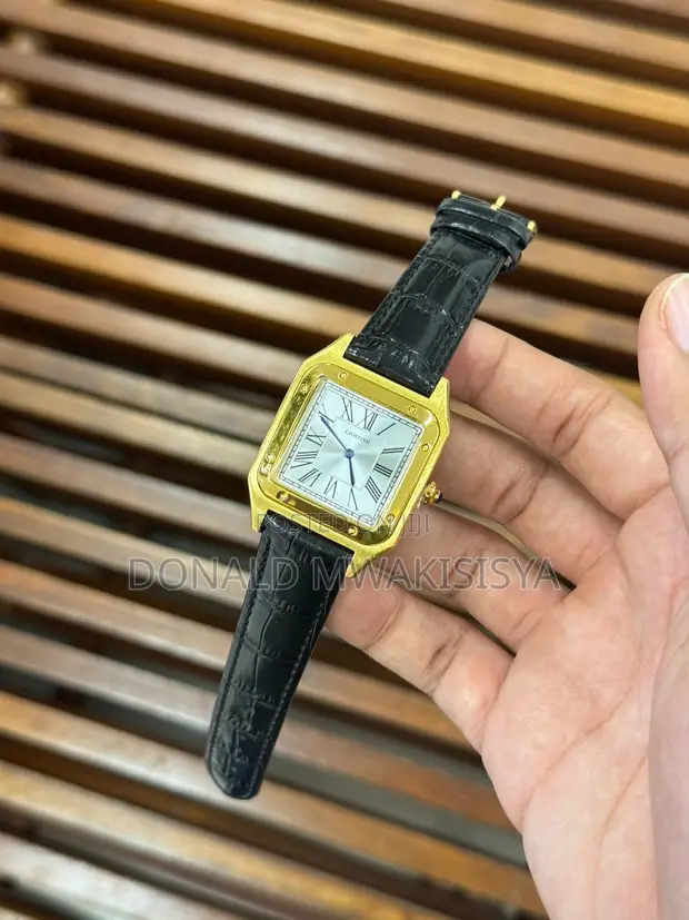 Cartier Santos Leather Strap Watch - 1