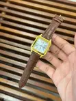 Saumu ya Cartier Santos yenye Mkanda wa Ngozi - 3
