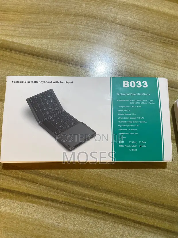 BO3 Foldable Bluetooth Keyboard with Touchpad - 1