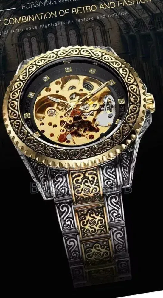 Forsining Automatic Watch Combo - Mikanda ya Dhahabu - 1