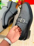 Viatu vya Ngozi vya Wanaume vya Monk Strap - 3