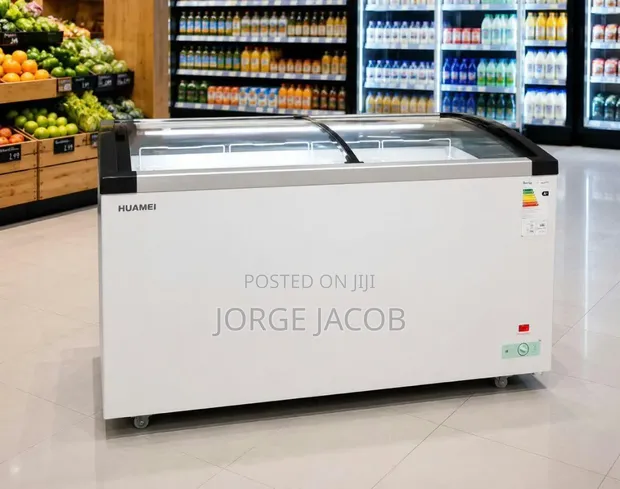 Huamei 390L Display Chest Freezer with Curved Sliding Glass Doors - 1