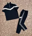 Seti ya Tracksuit ya Vipande 2 vya Nusu Zipi kwa Wanaume - 4