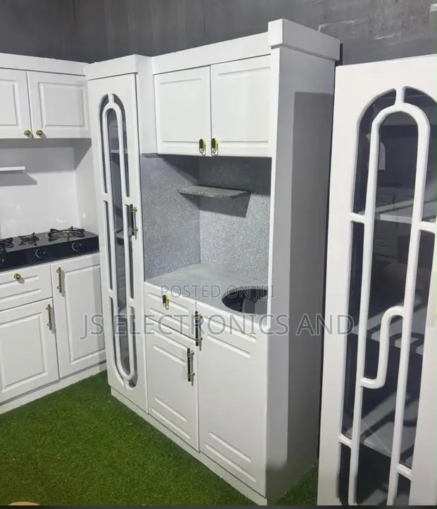 Modern Kitchen Cabinet with Drawers and Dish Cabinet - 1