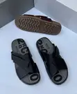 ECCO Leather Cross Sandals - Men - 5
