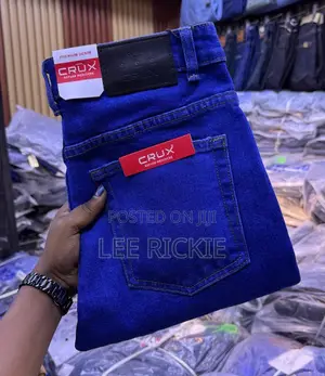 CRUX Jeans za Wanaume Straight Fit - Bluu