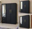 Modern 3-Door Bedroom Wardrobe with Mirror & Drawers - 2