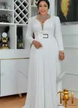Mauve Sparkle Pleated Gown - 4