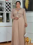 Mauve Sparkle Pleated Gown - 5
