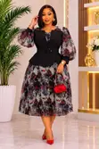 Gauni la Chiffon la Peplum - Ukubwa L-3XL - 1