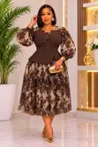 Gauni la Chiffon la Peplum - Ukubwa L-3XL - 3