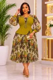 Gauni la Chiffon la Peplum - Ukubwa L-3XL - 4