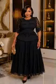 Elegant Lace Peplum Gown - 3