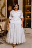 Elegant Lace Peplum Gown - 4
