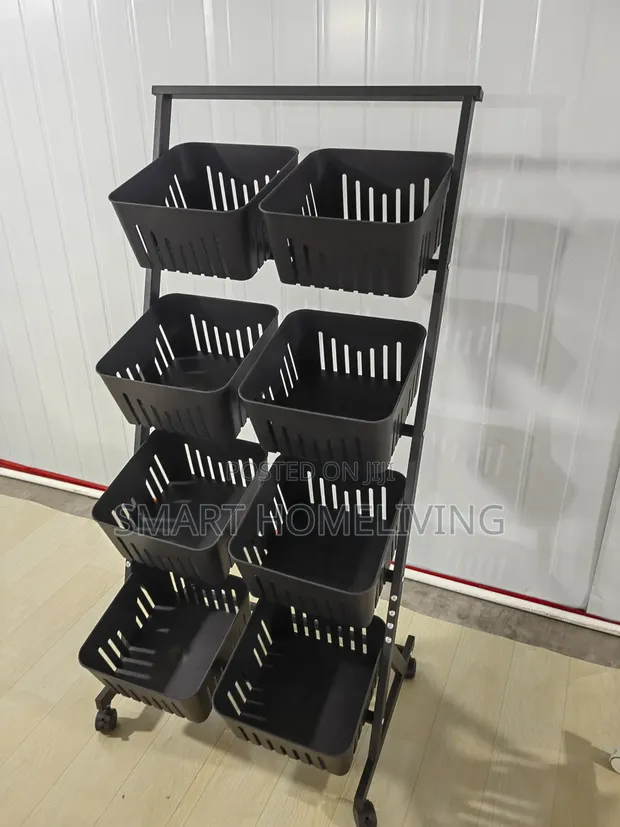 Multi-Layer Fruit and Vegetable Storage Cart - Double 4 Layers - 1