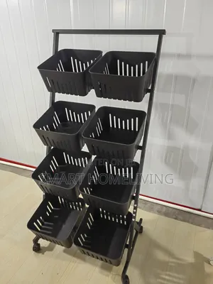 Multi-Layer Fruit and Vegetable Storage Cart - Double 4 Layers
