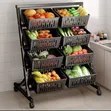 Multi-Layer Fruit and Vegetable Storage Cart - Double 4 Layers - 3