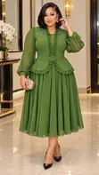 Ruffle Beaded Midi Dress - 2