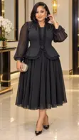 Ruffle Beaded Midi Dress - 3