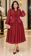 Ruffle Beaded Midi Dress - 4