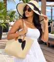 Lavender Straw Sun Hat Tote Set - 4