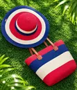 Lavender Straw Sun Hat Tote Set - 5