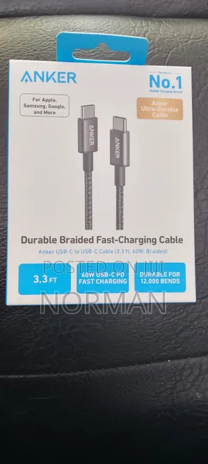 Kebo ya Kuchaji Haraka ya Kufuma Imara (USB-C hadi USB-C)