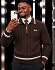 Sweater ya Kawaida ya Cable-Knit yenye Zipu - 4