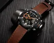 Ming Hex Matte Black Digital-Analog Leather Strap Wristwatch - 4